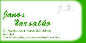 janos marsalko business card