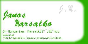 janos marsalko business card